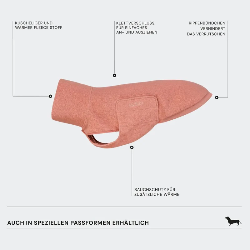 Hundepullover Derby DACKEL Fleece 2.0 Faded Rose