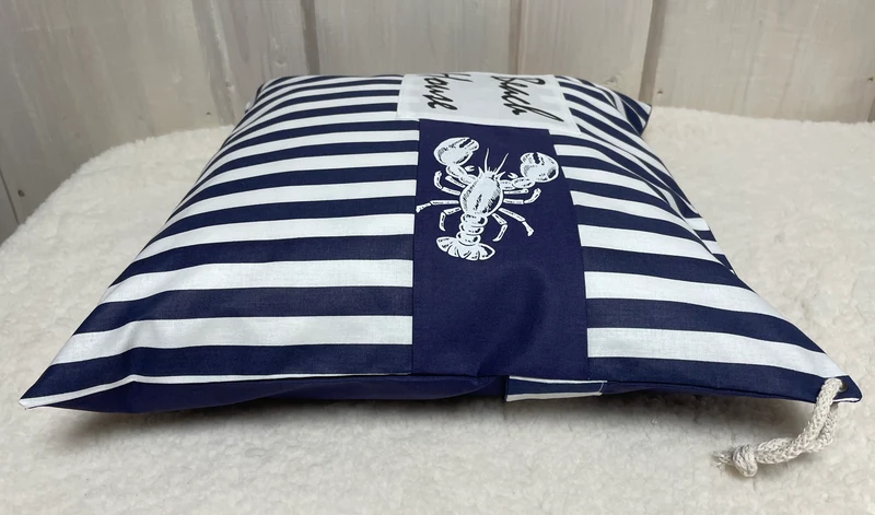 Maritime Kissenhülle, Landhausstil Dekokissen * Beach House * blau/weiß