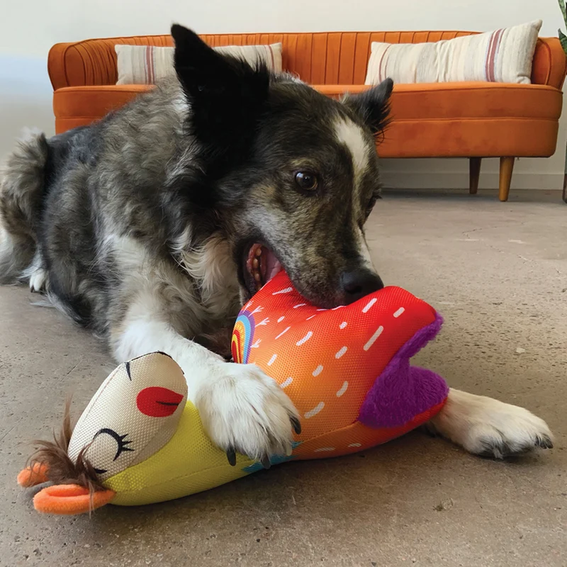 KONG Ballistic Vibez Llamas – Robustes Hundespielzeug Lama mit Knister & Quietscher | 24 cm
