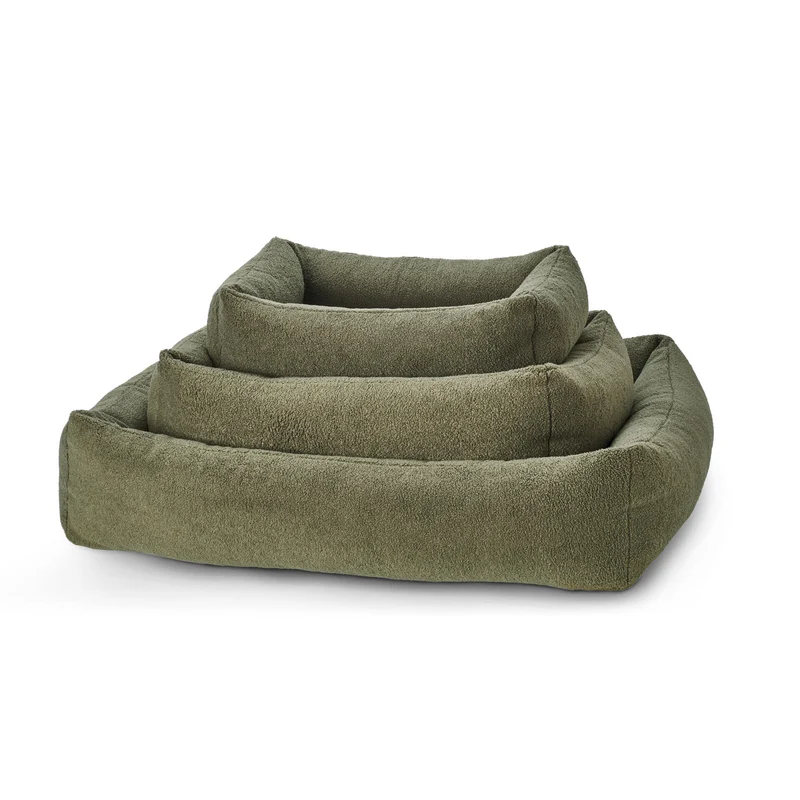 Hundebett Teddy Bouclé Ortho oder Classic Green