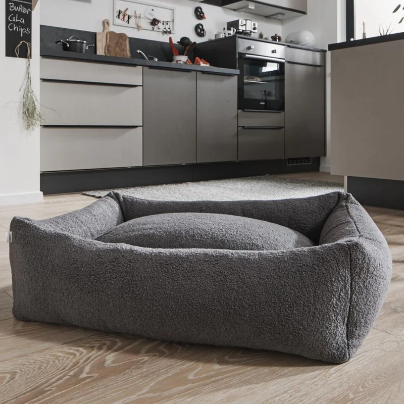 Hundebett Teddy Bouclé Ortho oder Classic Grey