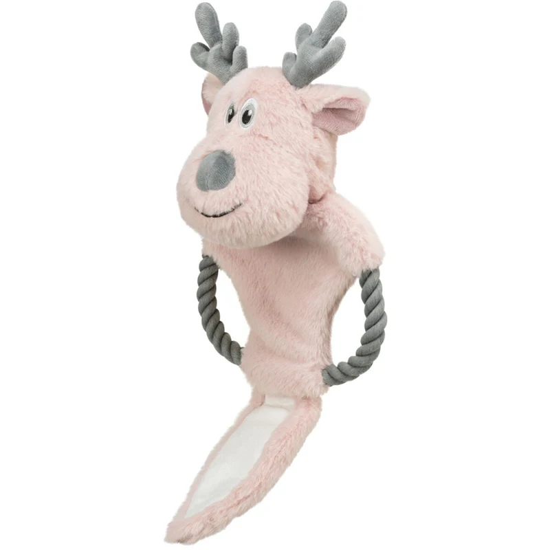 Xmas Weihnachten Rentier mit Tau aus Softplüsch Hundespielzeug