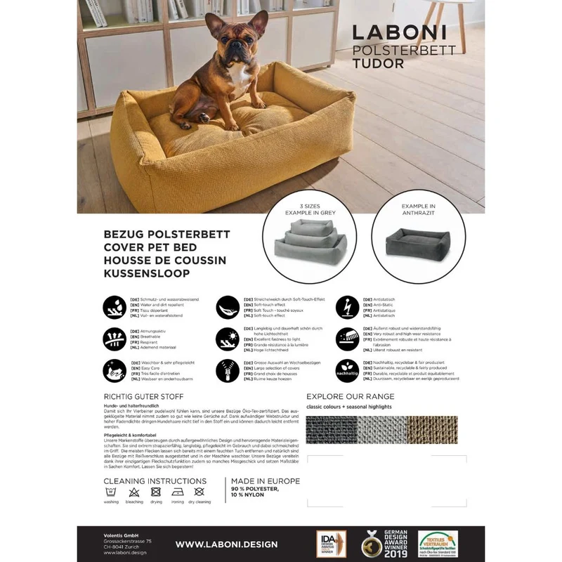 Hundebett Tudor Ortho oder Classic Gold