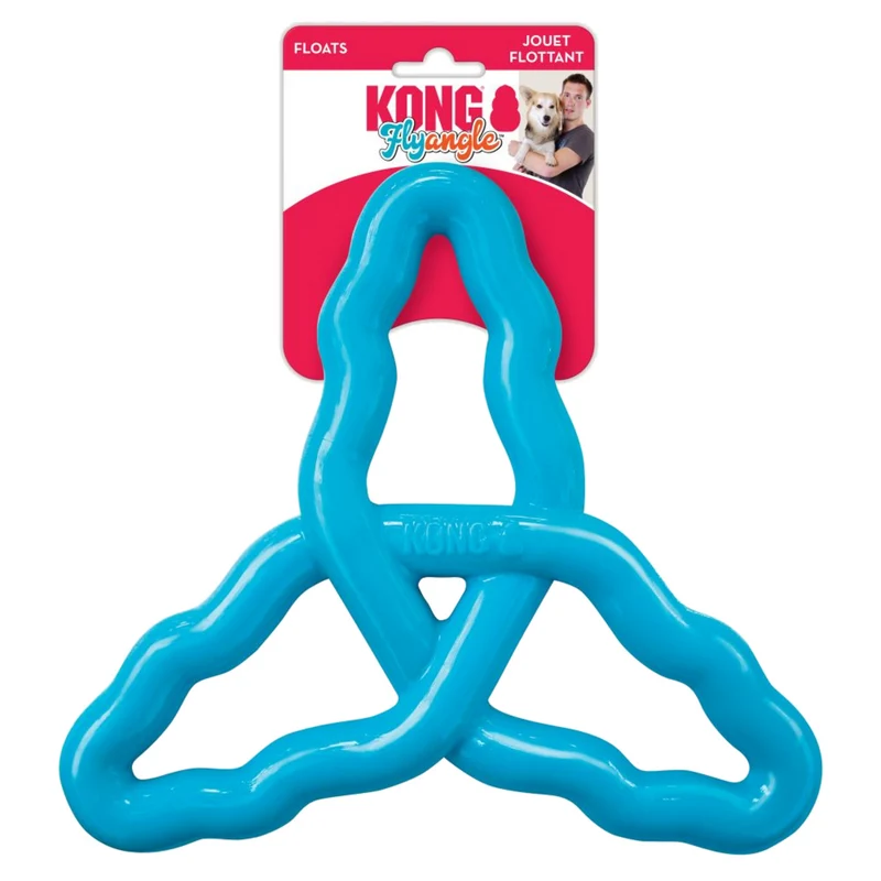 KONG Flyangle – Apportierspielzeug für Hunde | schwimmfähig & zahnschonend | Frisbee