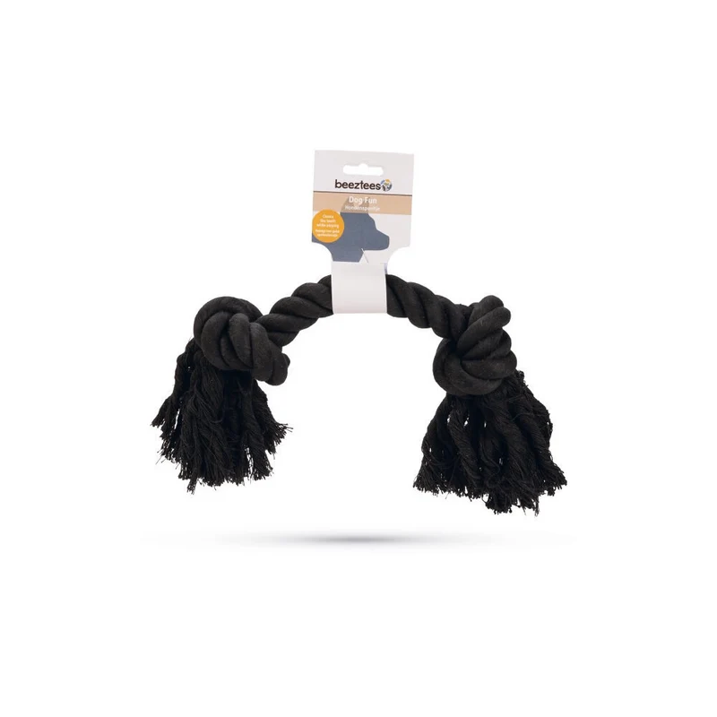 Hunde Spieltau mit 2 Knoten Schwarz