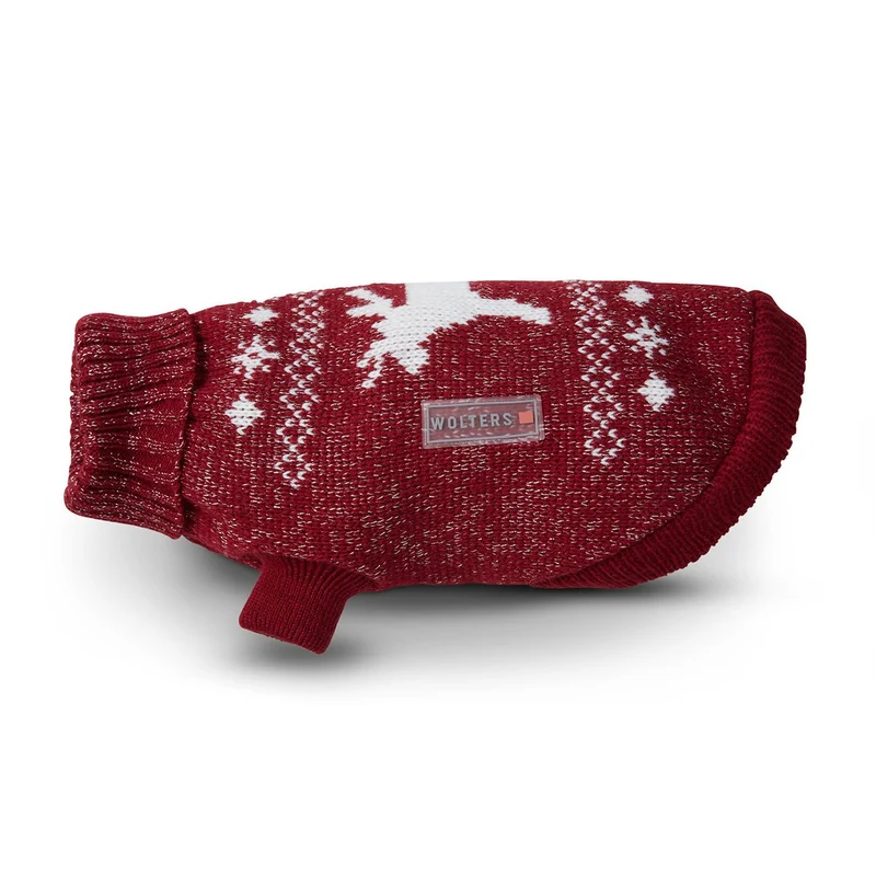 Wolters Strickpullover Elch mit Glitzer Weihnachten Hundepullover