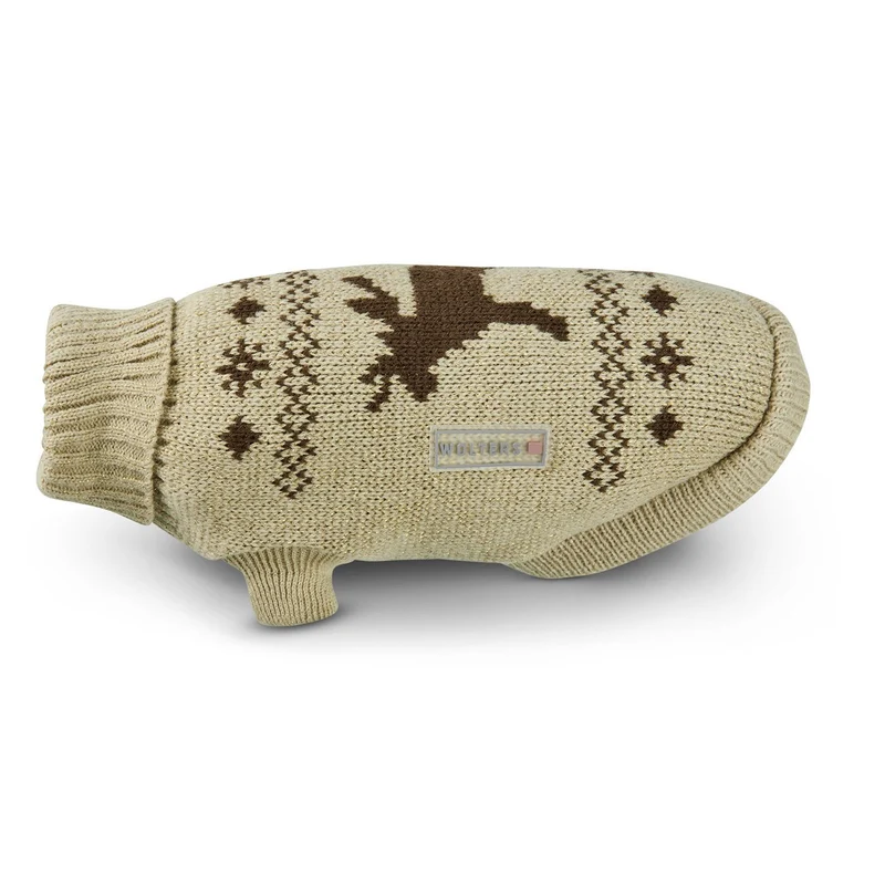 Wolters Strickpullover Elch mit Glitzer Weihnachten Hundepullover