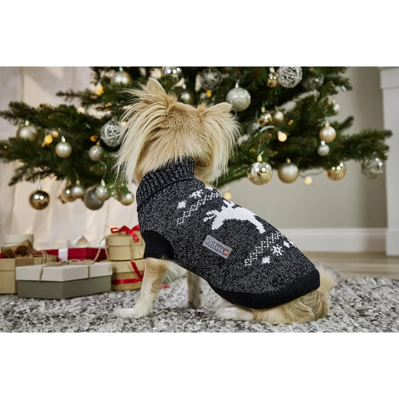 Wolters Strickpullover Elch mit Glitzer Weihnachten Hundepullover