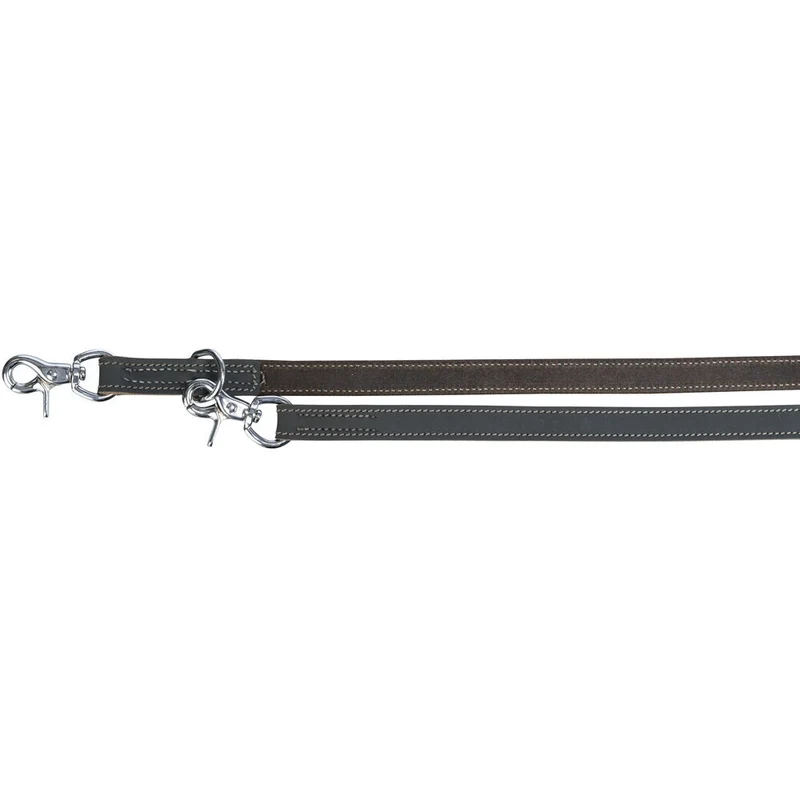 TRIXIE Rustic Fettleder-Verlängerungsleine Hund – 3-fach verstellbar, Trigger Snap Hook, 2 m