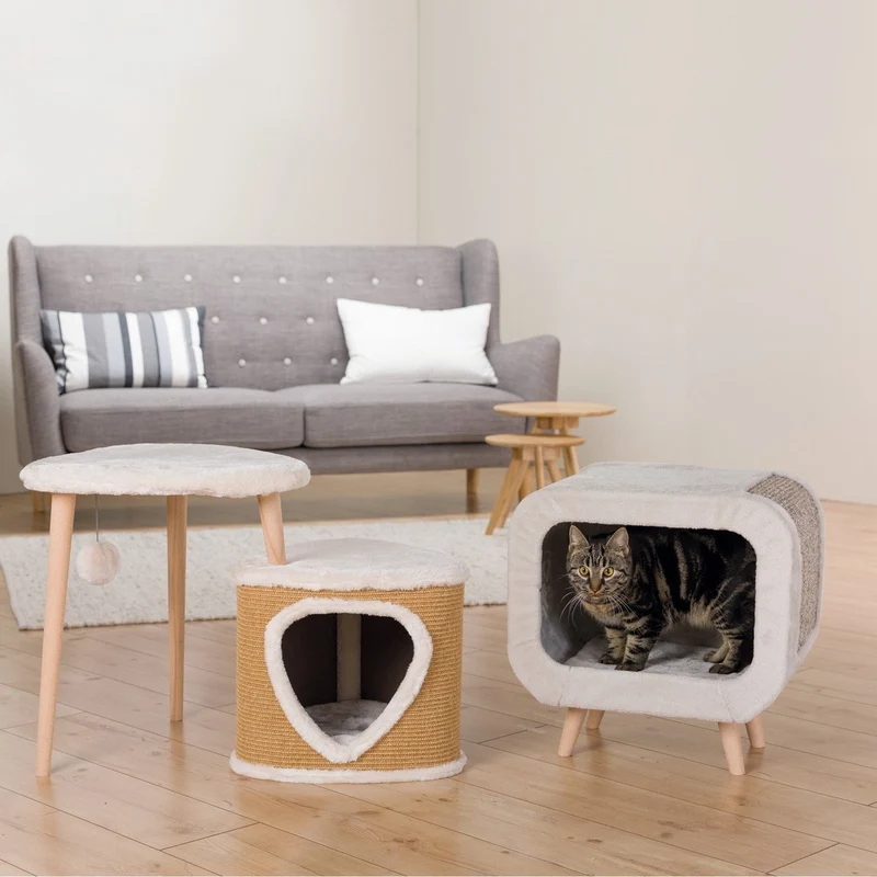 Katzen Kuschelhöhle Alicia mit Buchenholzfüßen