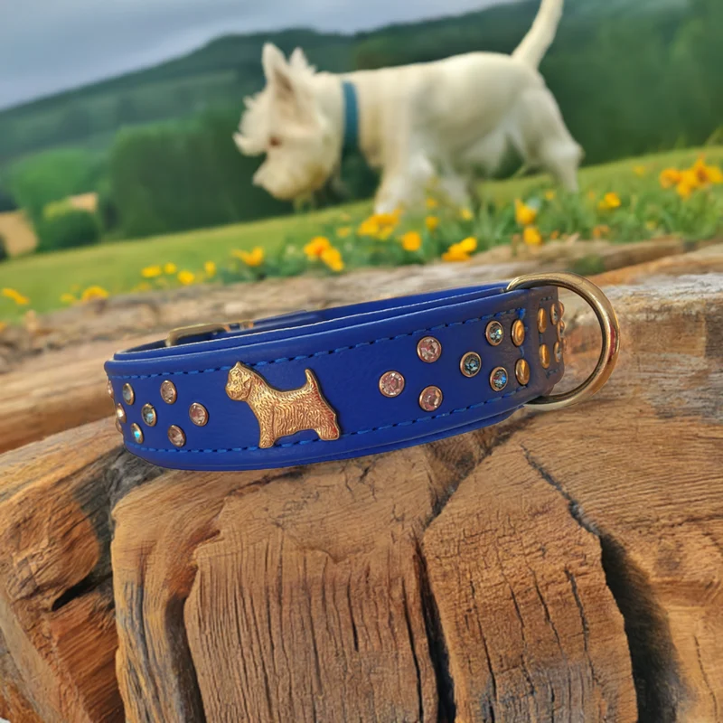 Hundehalsband - Lederhalsband West Highland Terrier / Westie Royal - Farbe frei wählbar