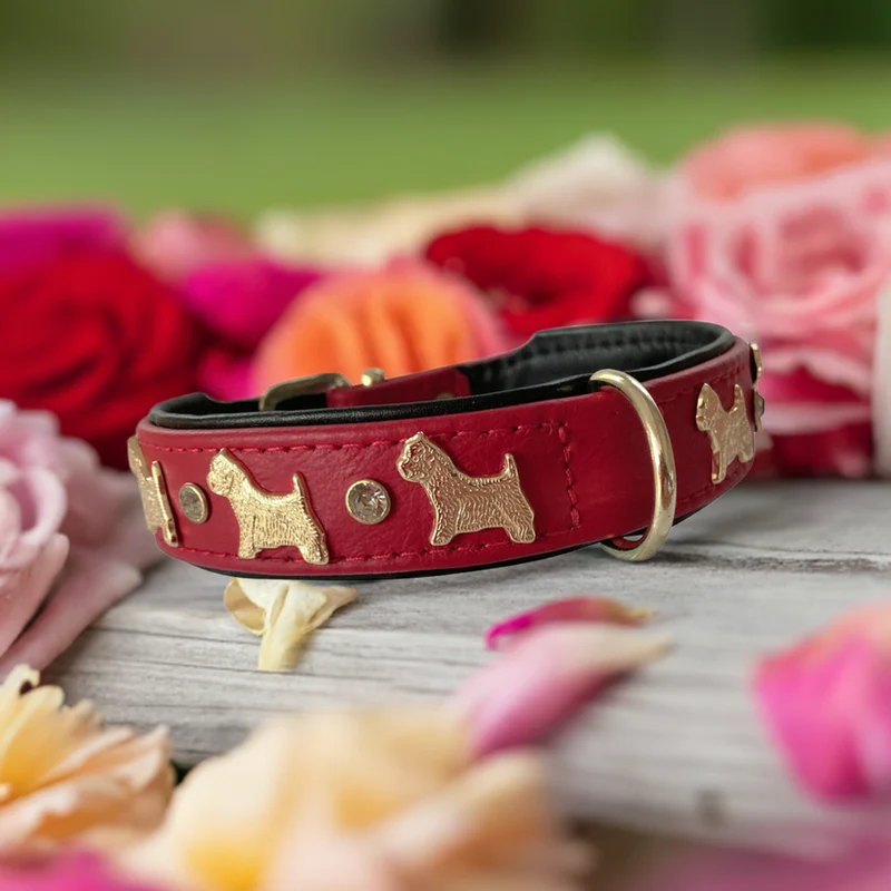 Hundehalsband - Lederhalsband West Highland Terrier / Westie - Farbe frei wählbar