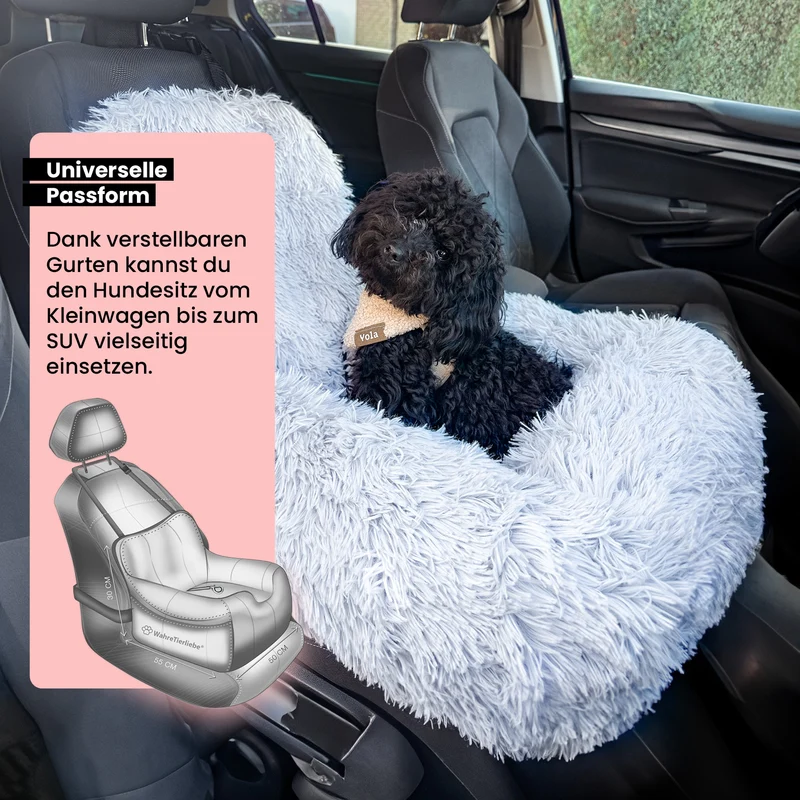 Premium Autositz mit Gurt "Fluffy"