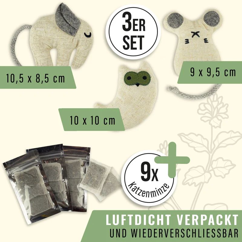 Ne&no® Katzenspielzeug mit Katzenminze -3er Set- inkl.Refill