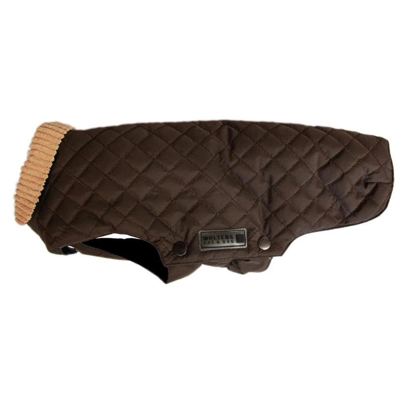 Hundemantel Steppmantel Windsor mit Kordkragen - Braun