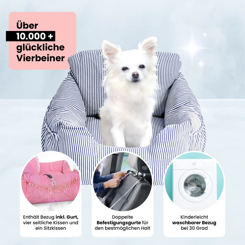 Premium Hunde Autositz inkl. Sicherheitsgurt