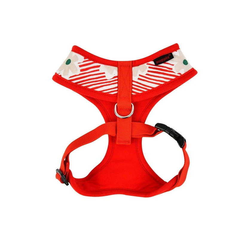 Puppia Verna Harness A - Softgeschirr Gemustert Rot