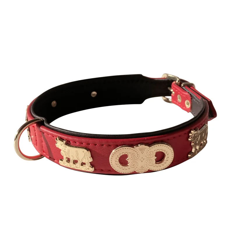 Austellungsstück Hundehalsband Alpenglühn - Appenzeller Motive Größe 45 cm