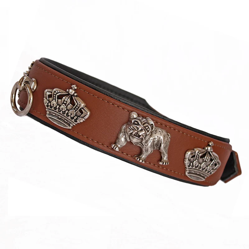 Ausstellungsstück Hundehalsband Crown für Bulldoggen
