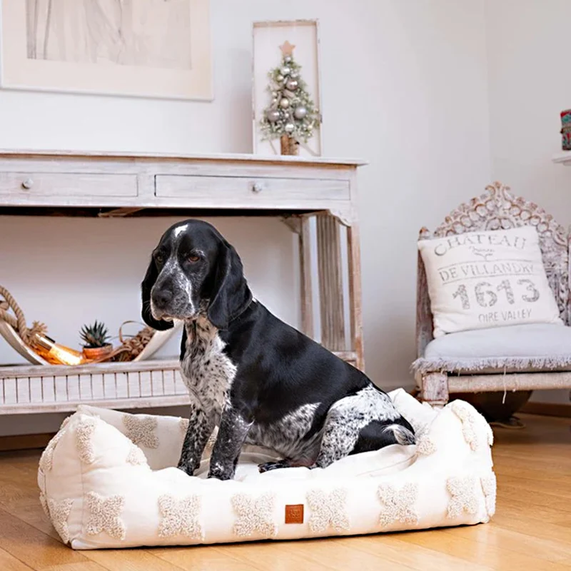 Pet & Co. Hundebett Kingston Flowers Taupe