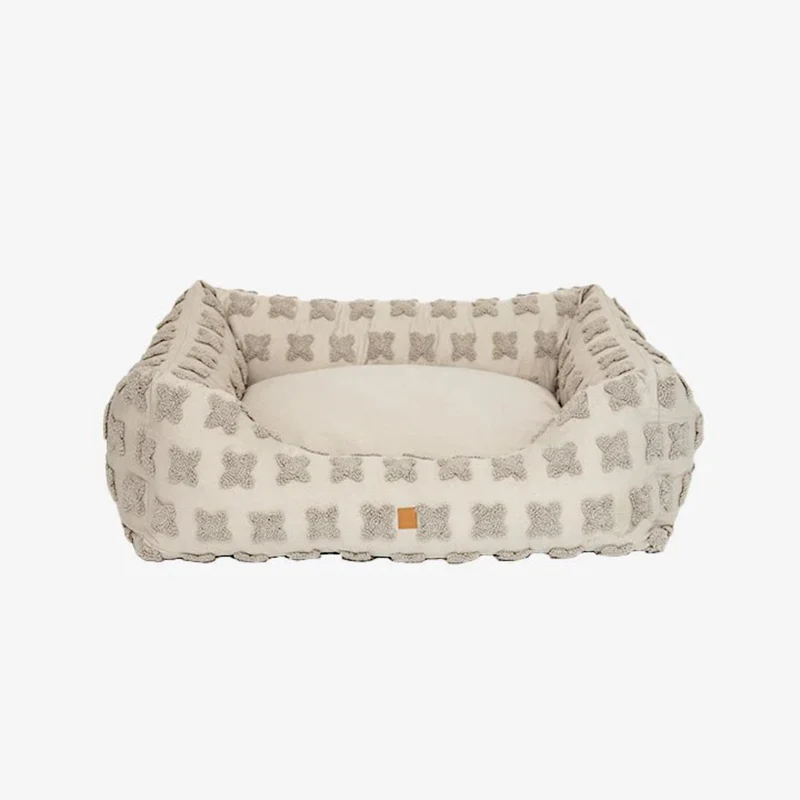 Pet & Co. Hundebett Kingston Flowers Taupe