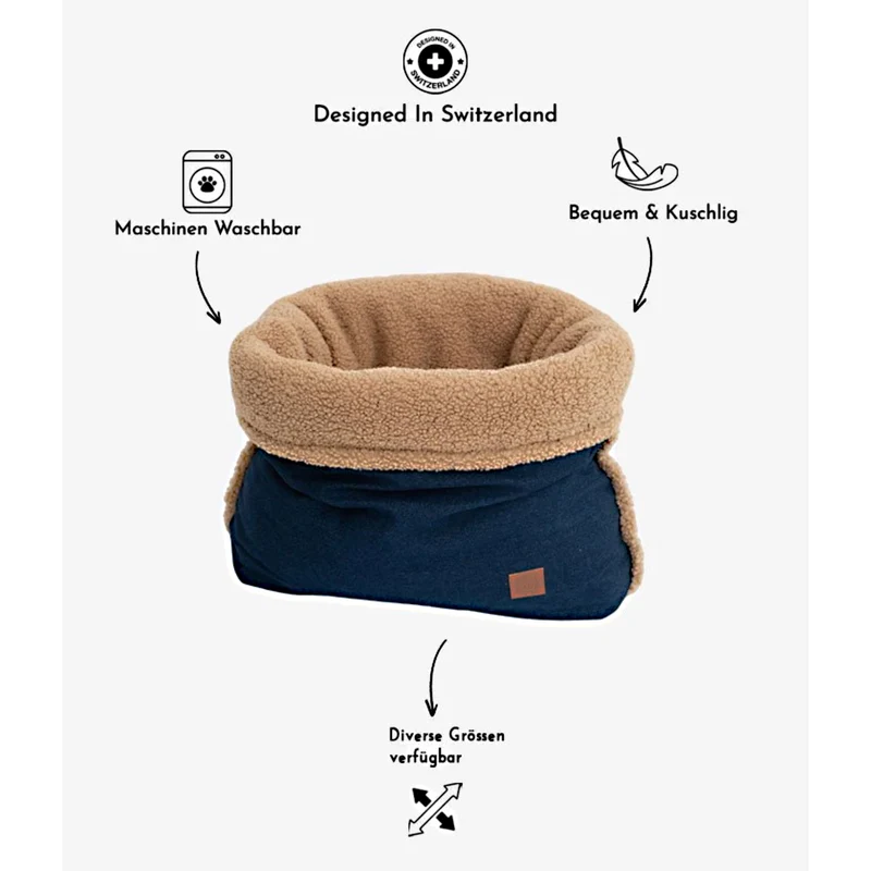 Pet & Co. Kuschelsack / Snuggle Bed Denim (Teddy Fur)