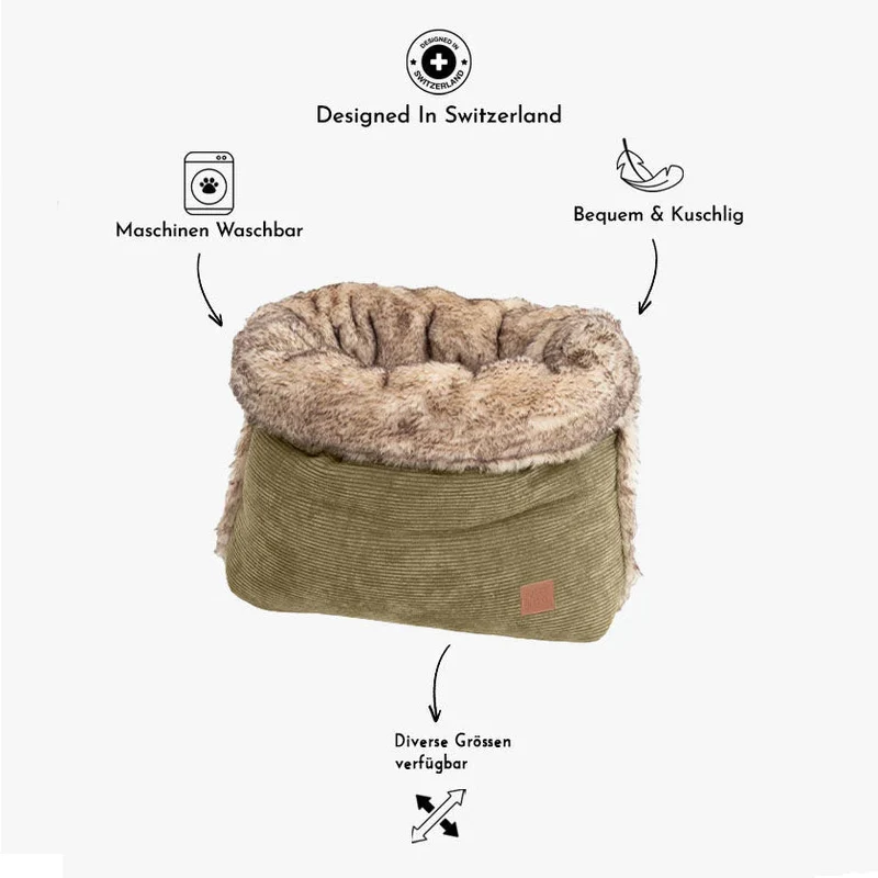 Pet & Co. Kuschelsack / Snuggle Bed Cord (Faux Fur) - Charcoal