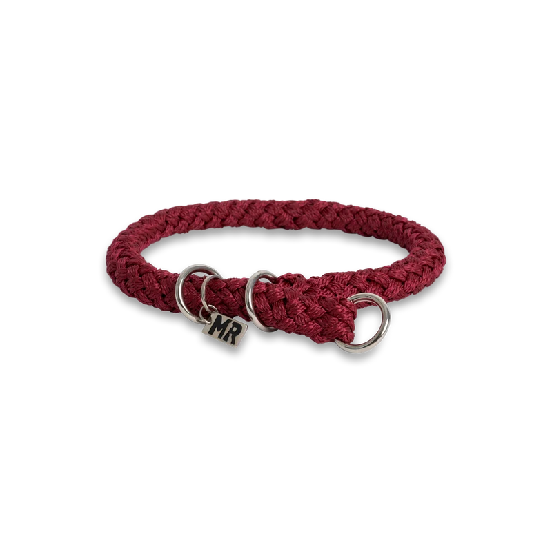 Hundehalsband Tauwerk Bordeaux