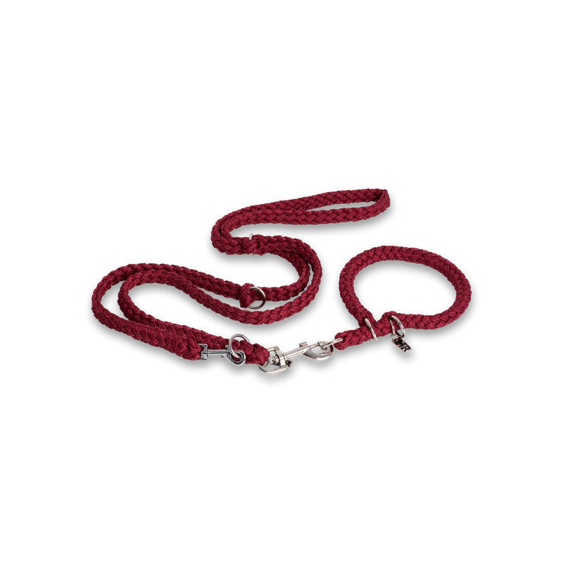 Hundehalsband Tauwerk Bordeaux