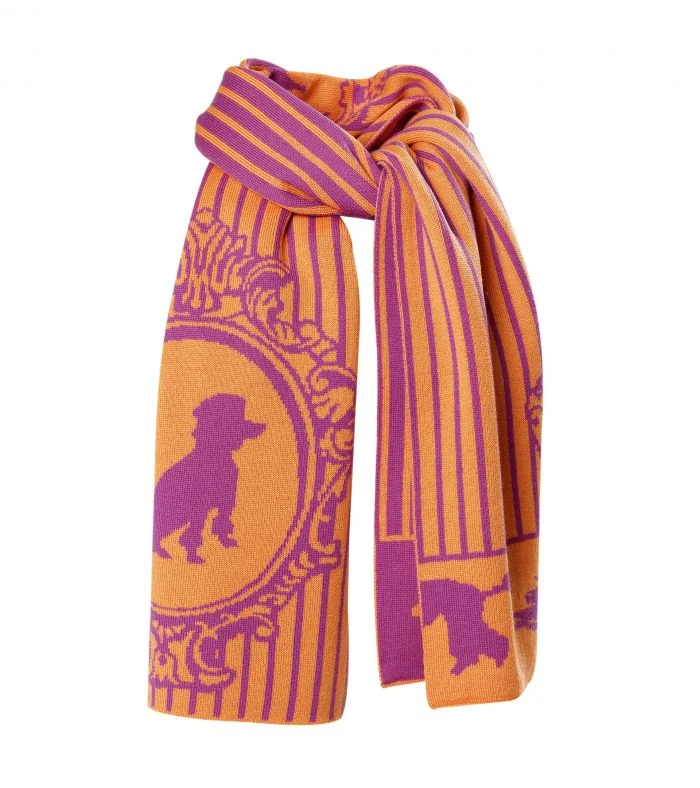 UPPERCASE - Merino-Schal Good Dog Pudel / Poodle - Orange / Pink