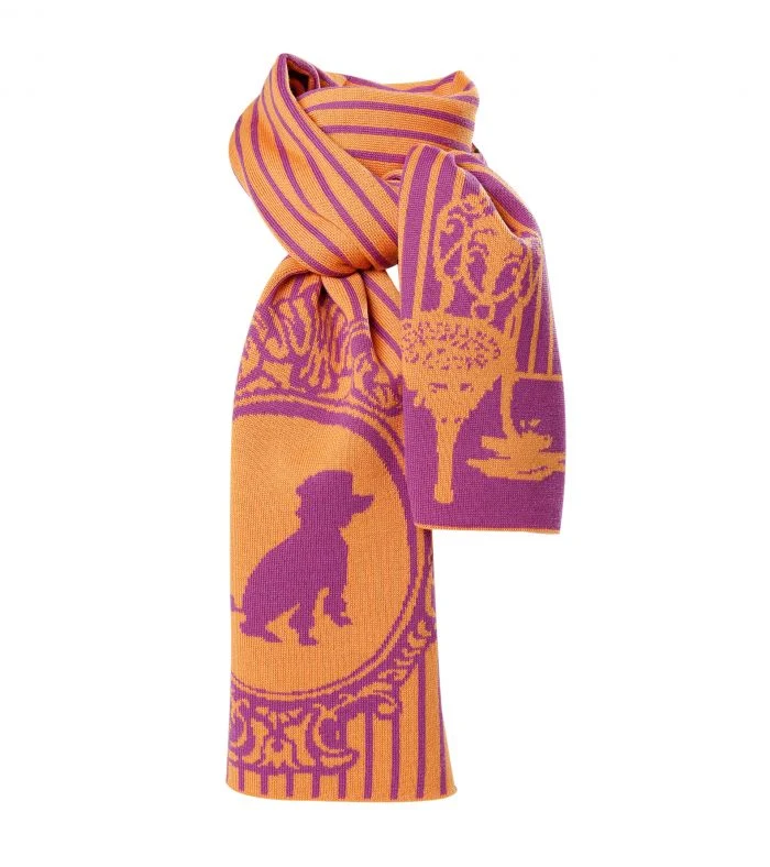 UPPERCASE - Merino-Schal Good Dog Pudel / Poodle - Orange / Pink