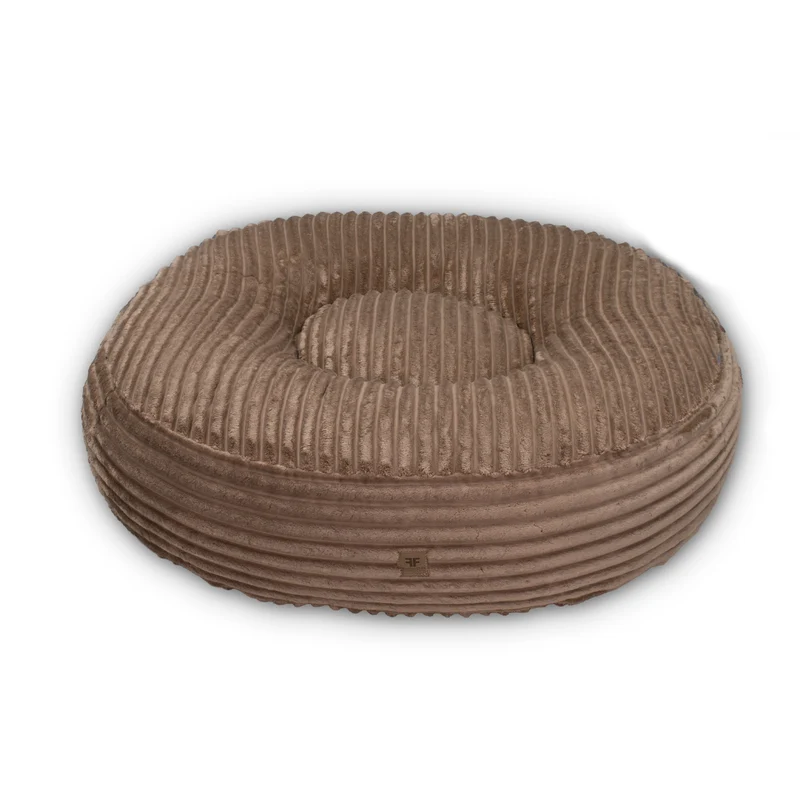 Hundebett CaLo Streifenplüsch Nougat