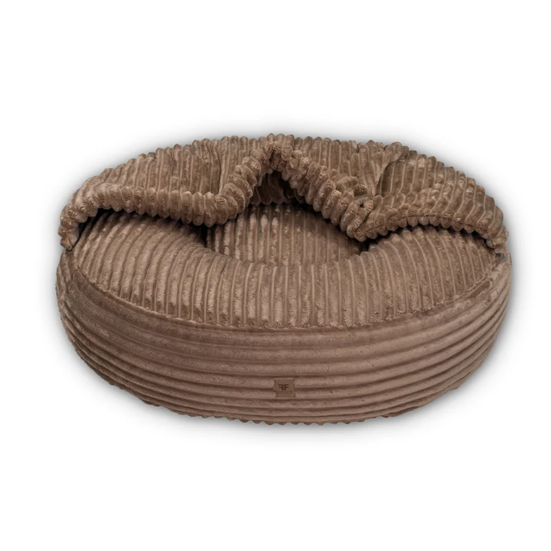 Hundebett CaLo Streifenplüsch Nougat
