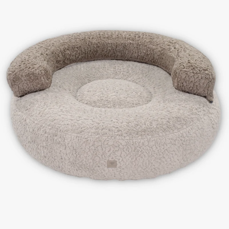 Hundebett CaLo Rückenlehne Curly Sand