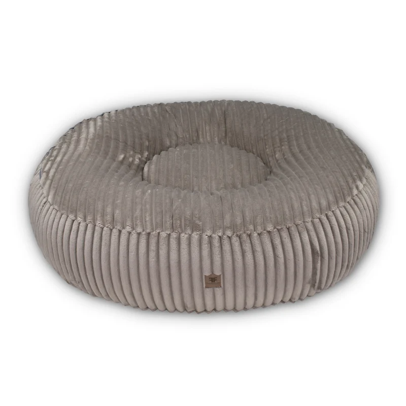 Hundebett CaLo Streifenplüsch Taupe