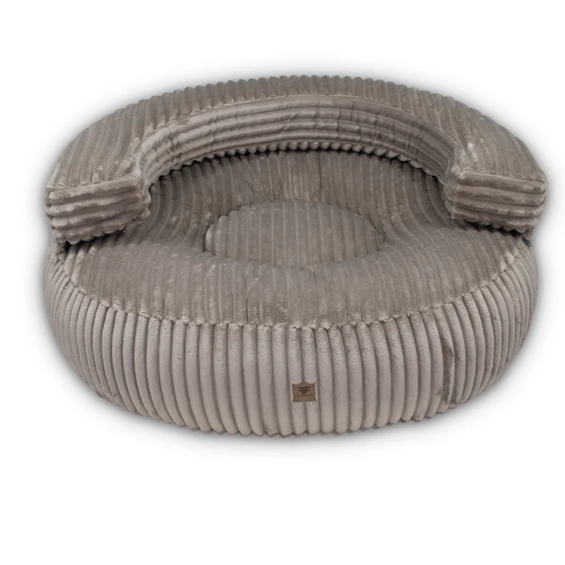 Hundebett CaLo Streifenplüsch Taupe