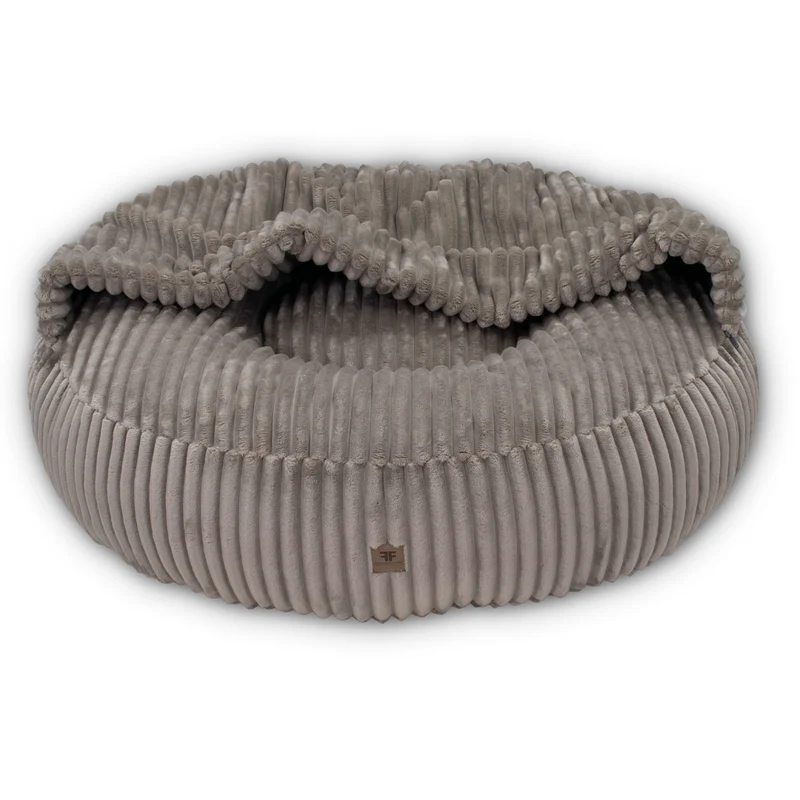 Hundebett CaLo Streifenplüsch Taupe