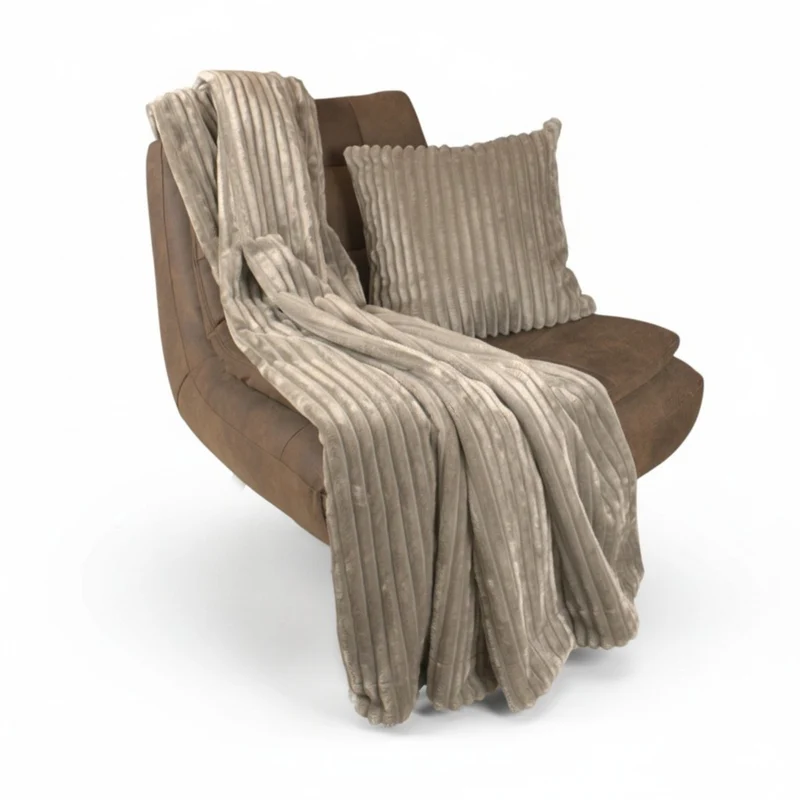 Kuscheldecke - Stripes Taupe