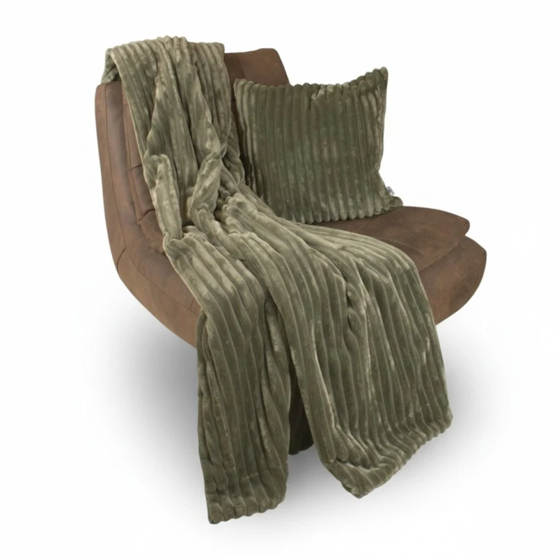 Kuscheldecke - Stripes Olive