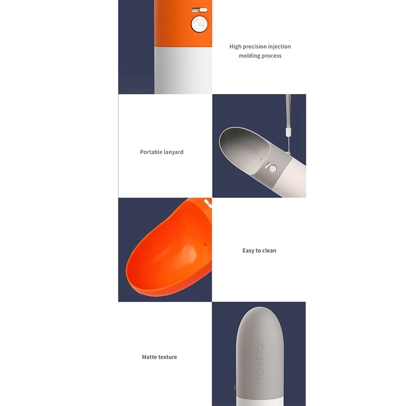 Haustier-Trinkbecher Haustier-Wasserflasche Bequem Einfach zu bedienen-Spritzer-Spritz-Proof One-Key Lock ABS Standard