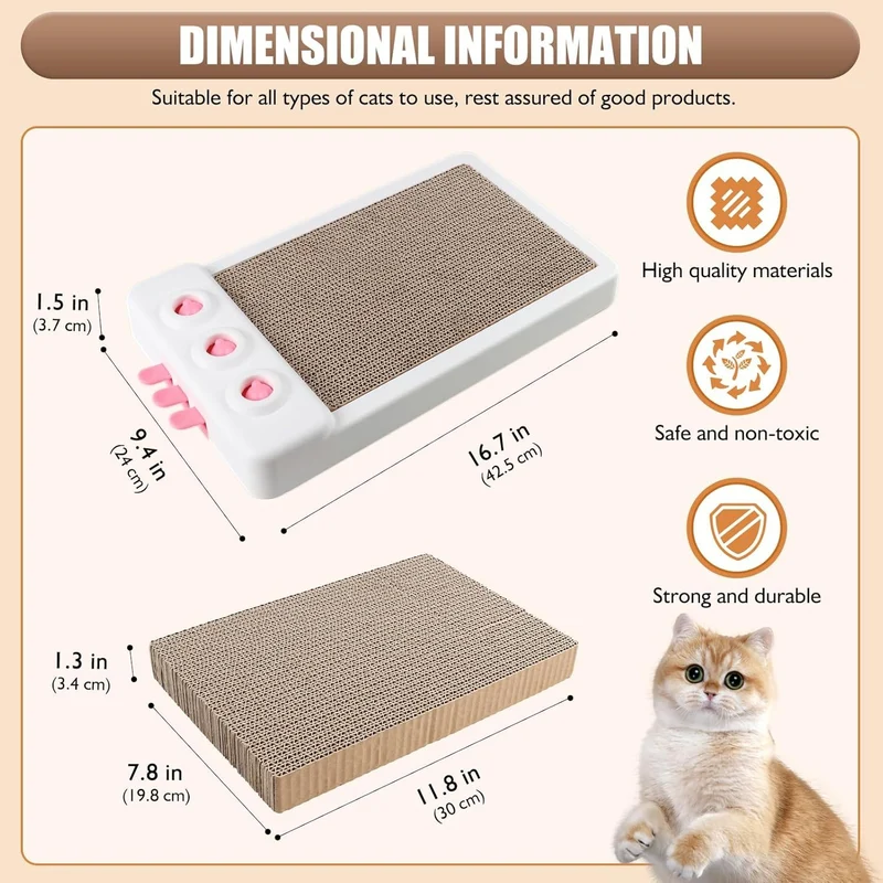 Katze Kratzer Spielzeug Interaktive Katze Spielzeug Karton Katze Kratzer Katze Kratzbrett Katze Kratzpad Für Indoor Katzen Katze Anreicherung Spielzeug