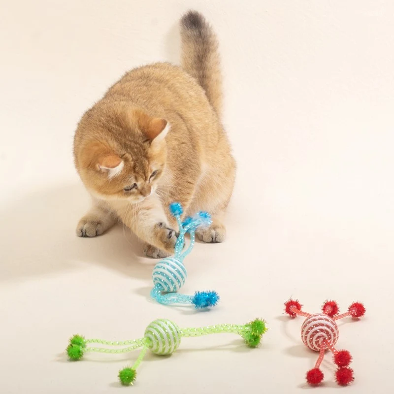 Katzenspielzeug Selbst Hallo Katzenstöcke Katzenspielzeug Interaktive Seile Ballspielzeug für Katzen Katzenspielzeug