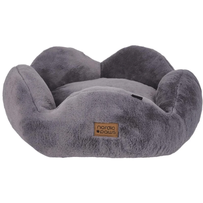 Nordic Paws - Flora Plüsch-Hundebett - Grau