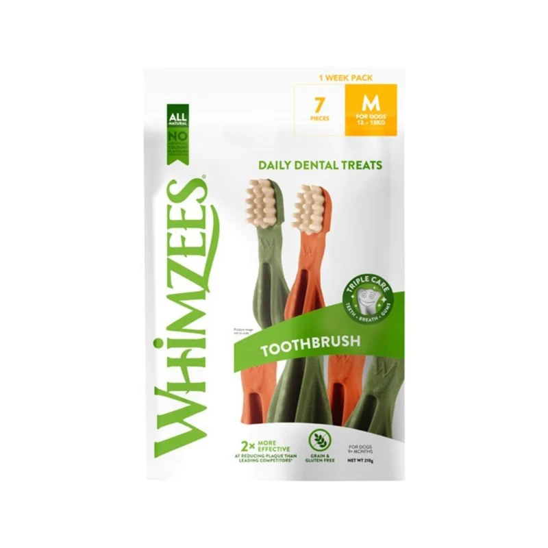 Whimzees - Kauzahnbürsten für mittelgroße Hunde - 7 Stk.