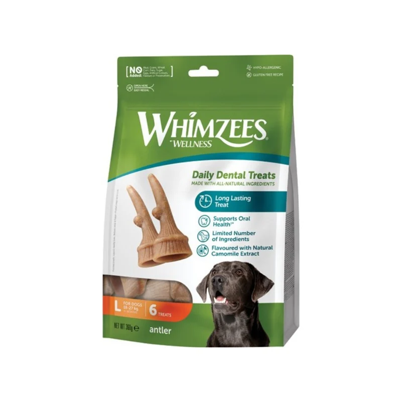 Whimzees – Natürliche Kausnacks für große Hunde – 6 Stück.