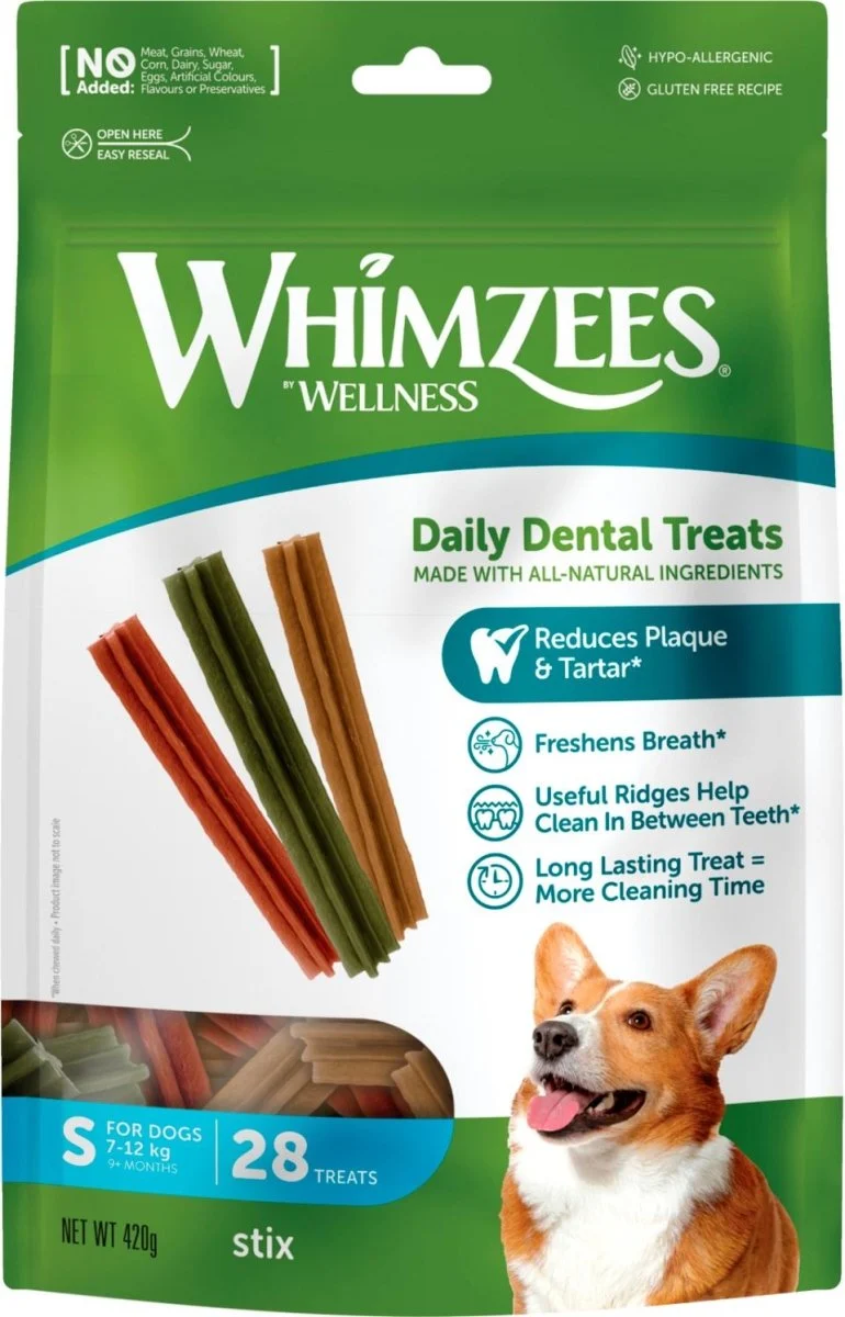 Whimzees – Kauriegel für kleine Hunde – 24 Stück.
