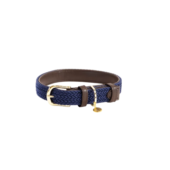 Kentucky Geflochtenes Nylon-Hundehalsband Navy