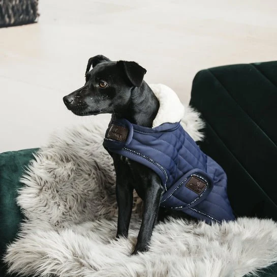 Kentucky Winterjacke – Marineblau mit Perlen