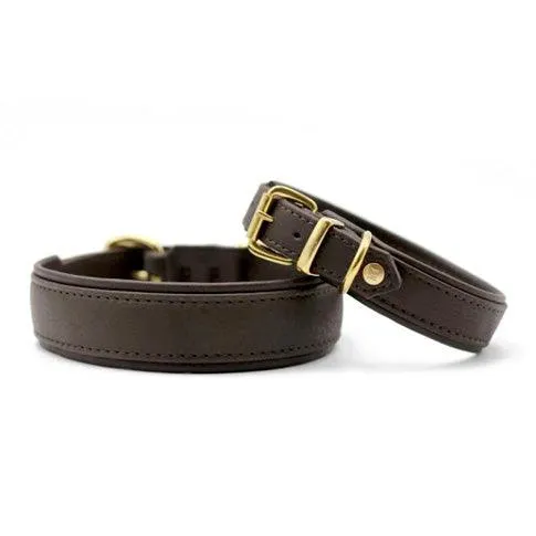 Maulhalsband Klassik Soft - Dunkelbraun/Gold