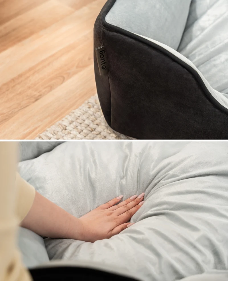 2-in-1 Katzenbett in Wildlederoptik